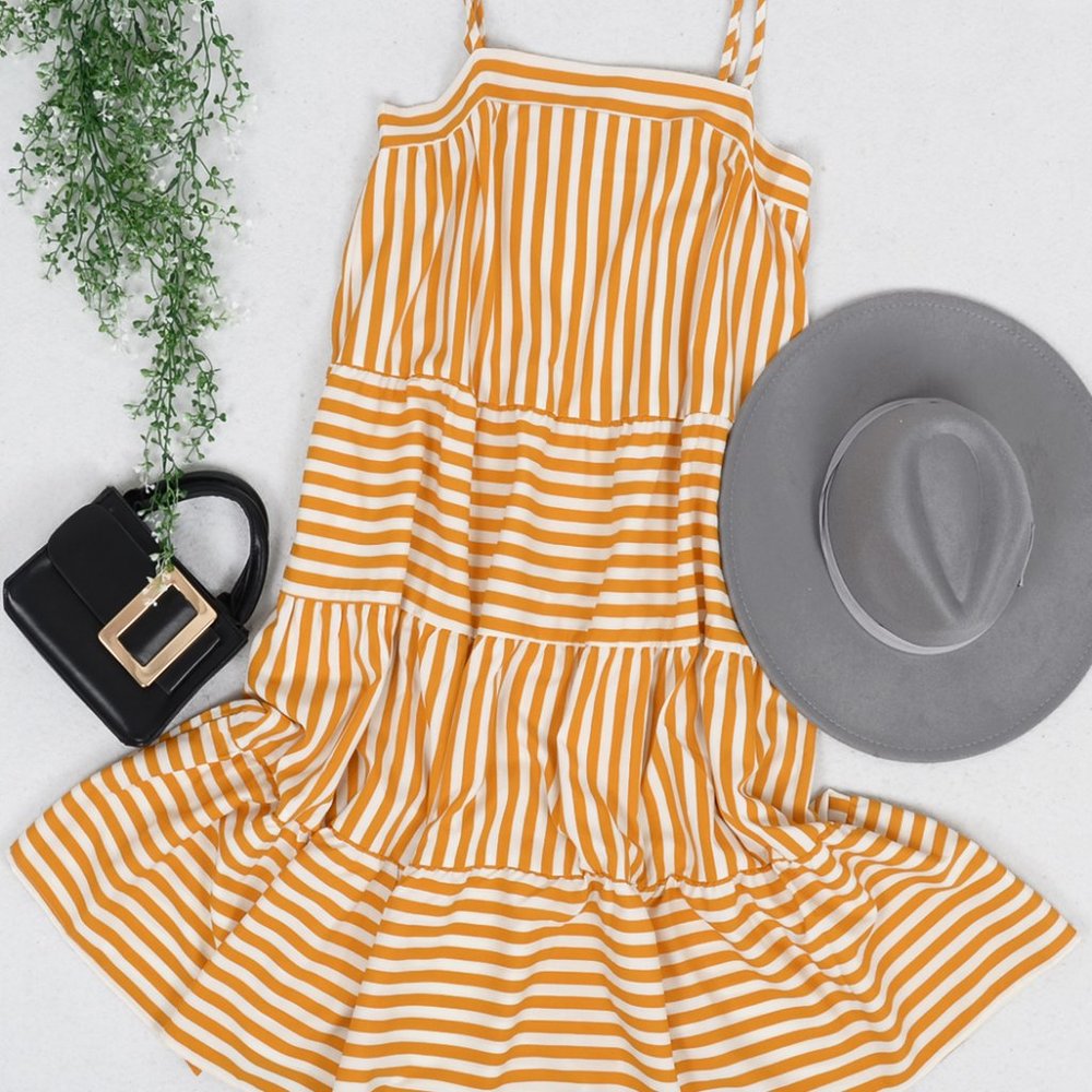 Striped Spring Ruffle Babydoll Dress - Picture 5 of 7